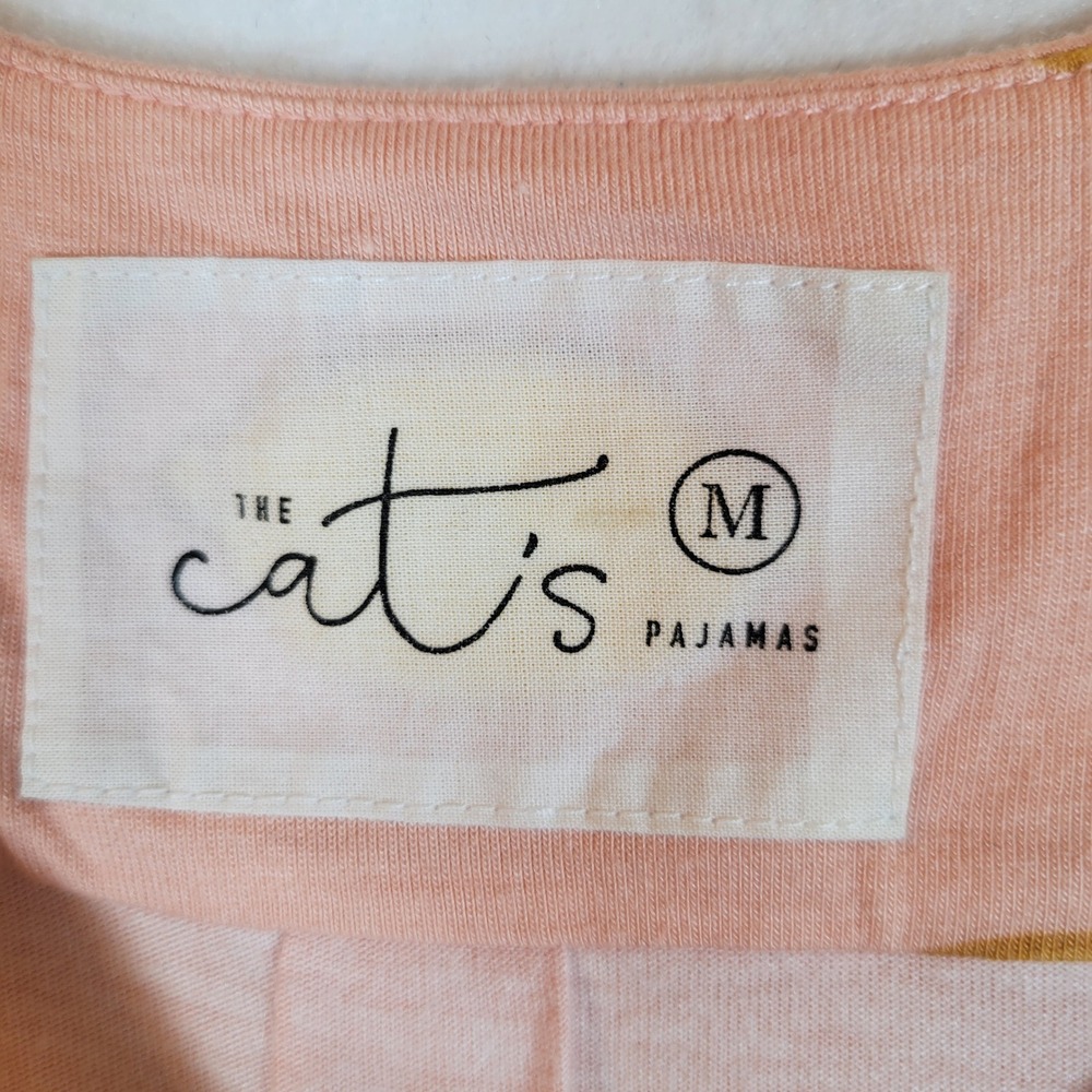 The Cat's Pajamas Womens Lemon Pima Cotton Modal Tank Nightgown Size Medium Pink - Picture 4 of 8